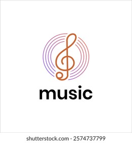 melody music key notes icon logo. DJ karaoke symbol. instrument song orchestra tune design vector