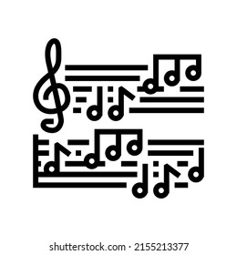 melody music line icon vector. melody music sign. isolated contour symbol black illustration