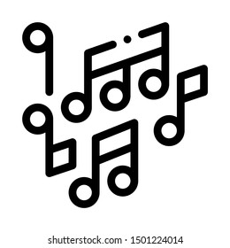 Melody Music Mono And Treble Notes Vector Icon Thin Line. Contour Illustration
