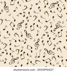 melody, note. pattern of music notes.Music notes and clefs seamless pattern. vector musical texture. Eps 10