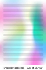 Melody note template. Colorful Abstract background.