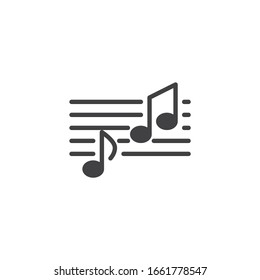 Melody bemerkt das Symbol Vektorillustration. Musikalische Melodie füllte flache Zeichen für mobiles Konzept und Web-Design. Musiknotizen Symbol für die Glyphe. Symbol, Logo-Abbildung. Vektorillustration-Grafiken