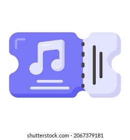 Melody on coupon, music ticket icon