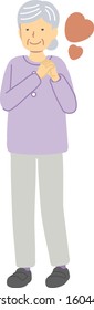 Melody senior woman dressed in purple