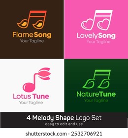 Melody Shape Logo Template Set. Good for Business, Agency, Community and Organization