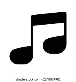 Melodie-Silhouette-Vektorsymbol auf weißem Hintergrund