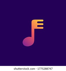 melody with spoon and fork logo design