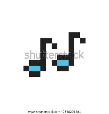 Melody symbol 8-bit icon, pixel symbol melody.