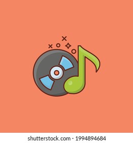 melody vector flat colour icon