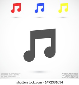 Melody vector icon for musical apps and websites. Music Melody note icon in trendy flat style isolated on background. Melody Music notes symbol for your web icon site design. Melody flat design icon.