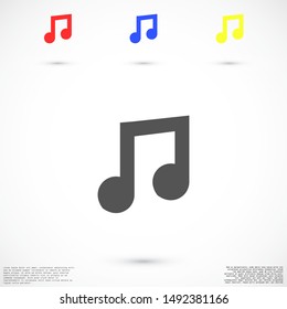 Melody vector icon for musical apps and websites. Music Melody note icon in trendy flat style isolated on background. Melody Music notes symbol for your web icon site design. Melody flat design icon.