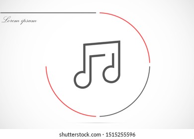 Melody vector icon for musical apps and websites. Music Melody note icon in trendy flat style isolated on background. Melody Music notes symbol for your web icon site design.