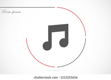 Melody vector icon for musical apps and websites. Music Melody note icon in trendy flat style isolated on background. Melody Music notes symbol for your web icon site design.