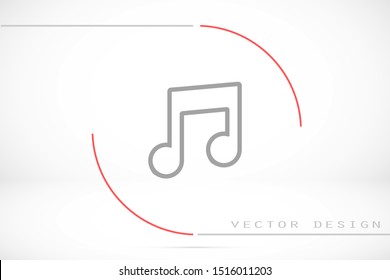 Melody vector icon for musical apps and websites. Music Melody note icon in trendy flat style isolated on background. Melody Music notes symbol for your web icon site design.