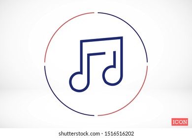 Melody vector icon for musical apps and websites. Music Melody note icon in trendy flat style isolated on background. Melody Music notes symbol for your web icon site design.