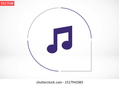 Melody vector icon for musical apps and websites. Music Melody note icon in trendy flat style isolated on background. Melody Music notes symbol for your web icon site design.