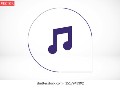 Melody vector icon for musical apps and websites. Music Melody note icon in trendy flat style isolated on background. Melody Music notes symbol for your web icon site design.