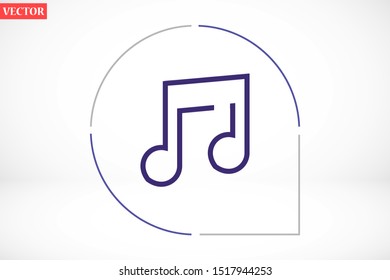Melody vector icon for musical apps and websites. Music Melody note icon in trendy flat style isolated on background. Melody Music notes symbol for your web icon site design.