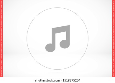 Melody vector icon for musical apps and websites. Music Melody note icon in trendy flat style isolated on background. Melody Music notes symbol for your web icon site design.
