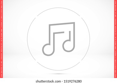 Melody vector icon for musical apps and websites. Music Melody note icon in trendy flat style isolated on background. Melody Music notes symbol for your web icon site design.