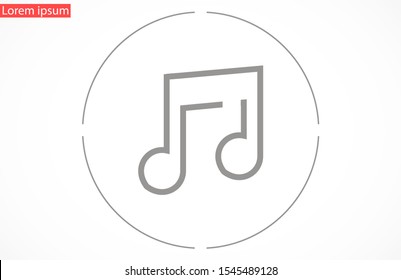 Melody vector icon for musical apps and websites. Music Melody note icon in trendy flat style isolated on background. Melody Music notes symbol for your web icon site design.