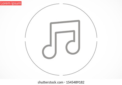 Melody vector icon for musical apps and websites. Music Melody note icon in trendy flat style isolated on background. Melody Music notes symbol for your web icon site design.