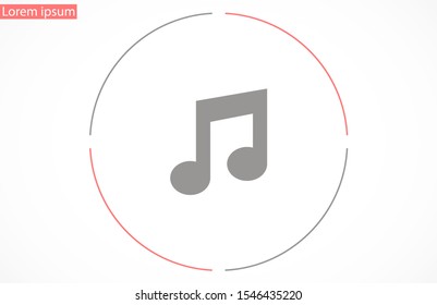 Melody vector icon for musical apps and websites. Music Melody note icon in trendy flat style isolated on background. 