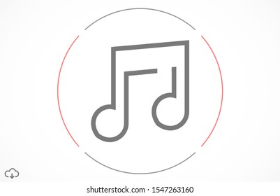 Melody vector icon for musical apps and websites. Music Melody note icon in trendy flat style isolated on background. Melody Music notes symbol for your web icon site design.