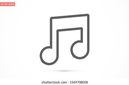 Melody vector icon for musical apps and websites. Music Melody note icon in trendy flat style isolated on background. Melody Music notes symbol for your web icon site design.