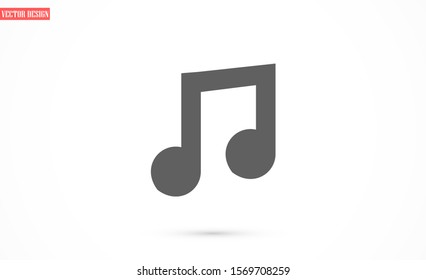 Melody vector icon for musical apps and websites. Music Melody note icon in trendy flat style isolated on background. Melody Music notes symbol for your web icon site design.