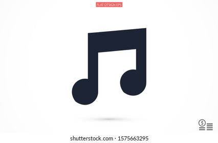 Melody vector icon for musical apps and websites. Music Melody note icon in trendy flat style isolated on background. Melody Music notes symbol for your web icon site design.