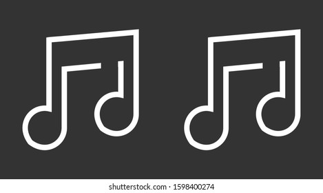 Melody vector icon for musical apps and websites. Music Melody note icon in trendy flat style isolated on background. Melody Music notes symbol for your web icon site design.