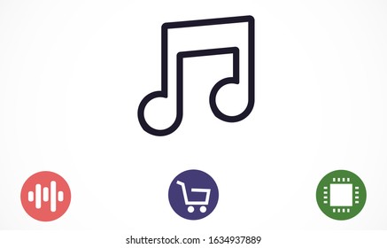 Melody vector icon for musical apps and websites. Music Melody note icon in trendy flat style isolated on background. Melody Music notes symbol for your web icon site design.