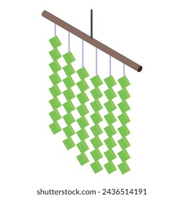 Melody wind chime icon isometric vector. Traditional decorative wave bell. Ornamental hanging ensemble