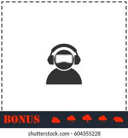Meloman icon flat. Simple vector symbol and bonus icon