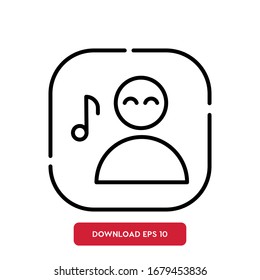 Melomane symbol, Music class outline vector icon. Modern, simple flat vector illustration for web site or mobile app