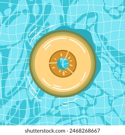 A Melon air float on a pool in summer with water background