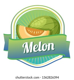 melon badge illustration vector