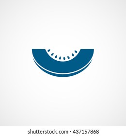 Melon Blue Flat Icon On White Background