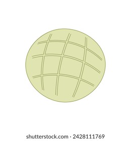 melon bread icon Cartoon Vector illustration Isolated on White Background
