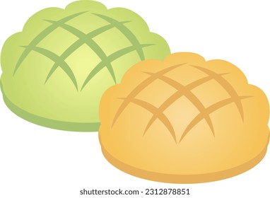 Ilustración vectorial aislada con panes de melón.