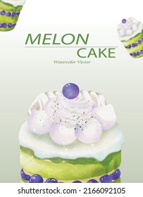 Modelo de fondo vectorial de color de la torta melón ideal para tarjetas, carteles, cabeceras, carteles de fiesta o decorar tu obra de arte.