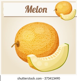 Melon. Cartoon vector icon. Series of food and drink and ingredients for cooking.