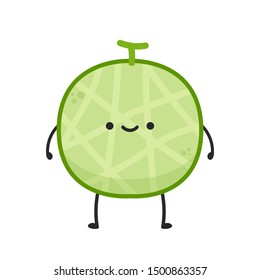 Melon character design. melon on white background. wallpaper. symbol. logo design.