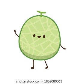 Melon character design. melon on white background. wallpaper. symbol. logo design.