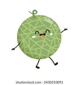 Melonenzeichen-Design. Melone auf weißem Hintergrund. Melonen-Karikatur.