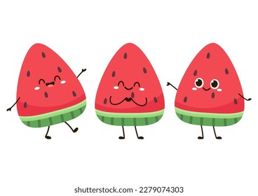 Melon character design. Melon vector on white background.