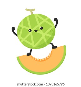 melon character vector. melon on white background. wallpaper. symbol. logo design.