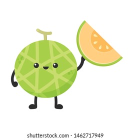melon character vector. melon on white background. wallpaper. symbol. logo design.
