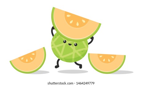 melon character vector. melon on white background. wallpaper. symbol. logo design.